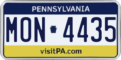 PA license plate MON4435