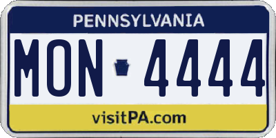 PA license plate MON4444