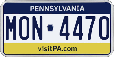 PA license plate MON4470