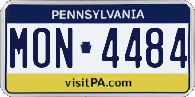 PA license plate MON4484