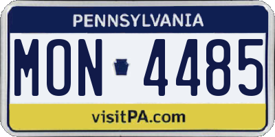 PA license plate MON4485