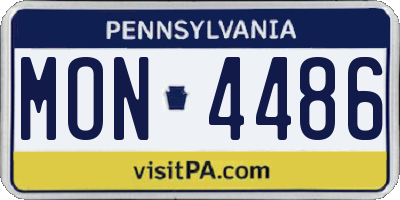 PA license plate MON4486