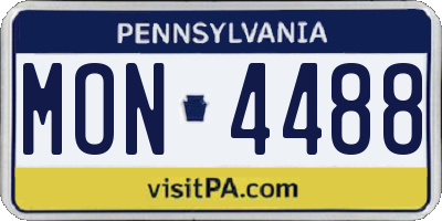 PA license plate MON4488