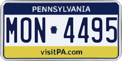 PA license plate MON4495