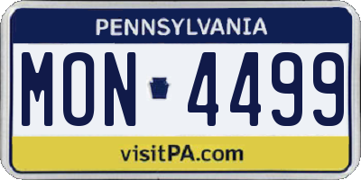 PA license plate MON4499