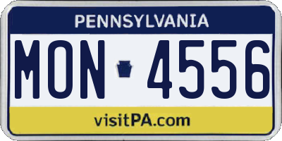 PA license plate MON4556