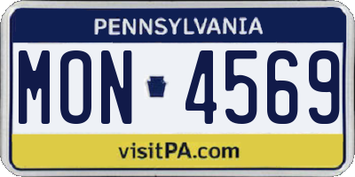 PA license plate MON4569