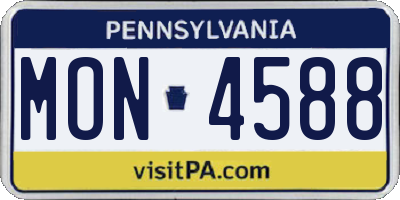 PA license plate MON4588