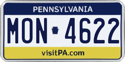 PA license plate MON4622