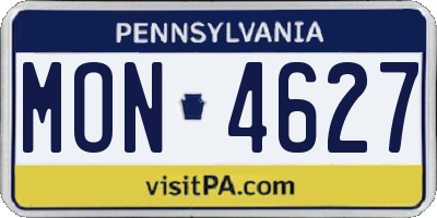 PA license plate MON4627