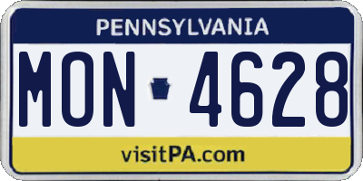 PA license plate MON4628