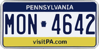 PA license plate MON4642