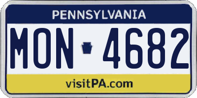 PA license plate MON4682