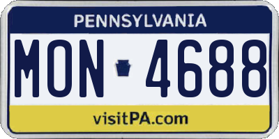 PA license plate MON4688