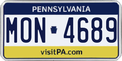 PA license plate MON4689