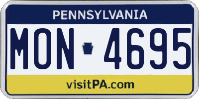 PA license plate MON4695
