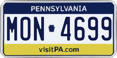 PA license plate MON4699