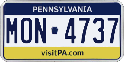 PA license plate MON4737