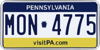 PA license plate MON4775