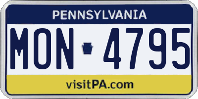 PA license plate MON4795