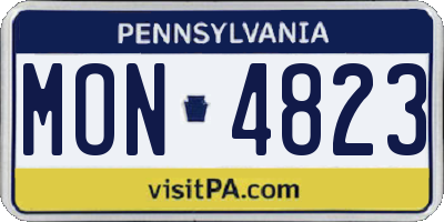 PA license plate MON4823