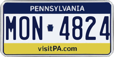 PA license plate MON4824