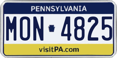 PA license plate MON4825