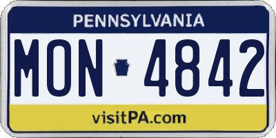 PA license plate MON4842