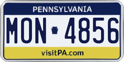 PA license plate MON4856