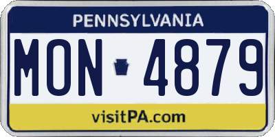 PA license plate MON4879