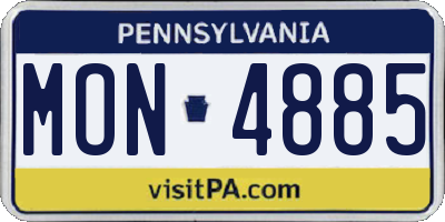 PA license plate MON4885