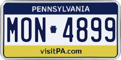 PA license plate MON4899