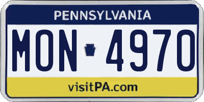 PA license plate MON4970