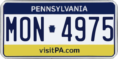 PA license plate MON4975