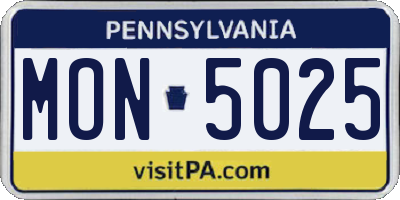 PA license plate MON5025