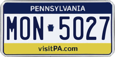 PA license plate MON5027