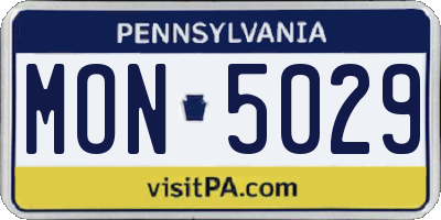 PA license plate MON5029