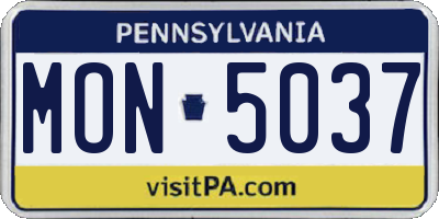 PA license plate MON5037