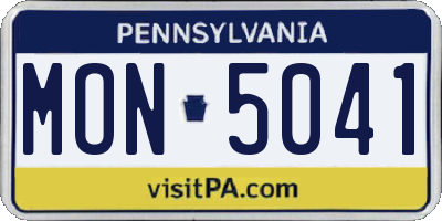 PA license plate MON5041