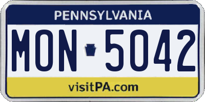 PA license plate MON5042