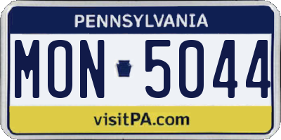 PA license plate MON5044