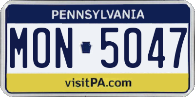 PA license plate MON5047