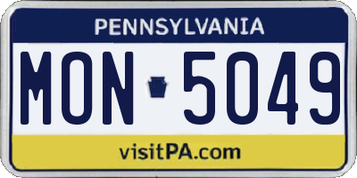 PA license plate MON5049