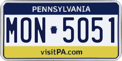 PA license plate MON5051