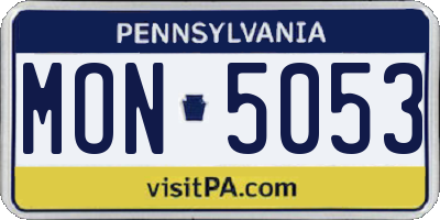 PA license plate MON5053