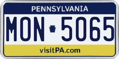 PA license plate MON5065