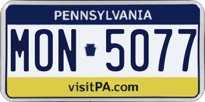 PA license plate MON5077