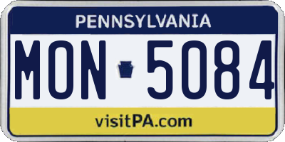 PA license plate MON5084