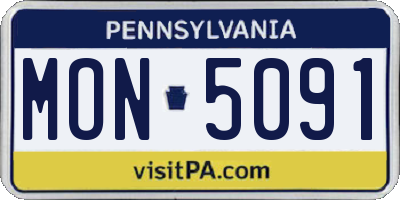 PA license plate MON5091
