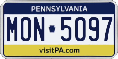 PA license plate MON5097